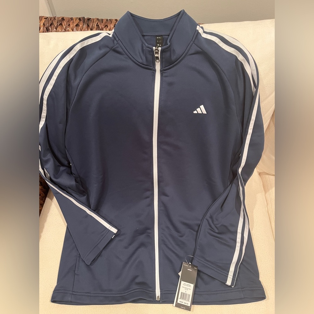 NWT Adidas Navy Blue Track Jacket - Size Large